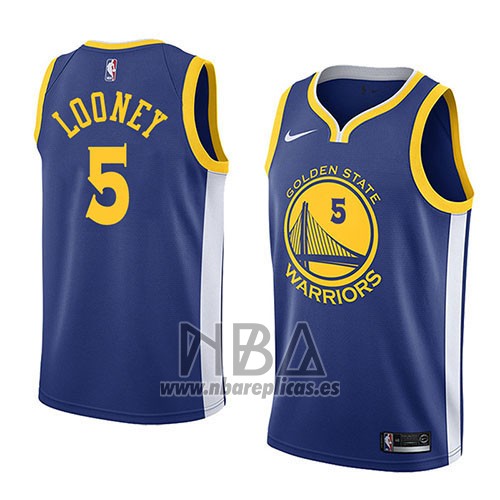 Camiseta Golden State Warriors Kevon Looney NO 5 Icon 2018 Azul